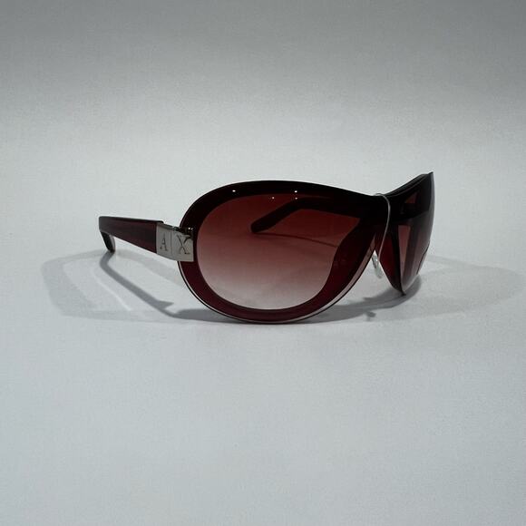 NWOT Armani Exchange Oversized Wrap Aviator Sunglasses Brown / Pink - Picture 3 of 10